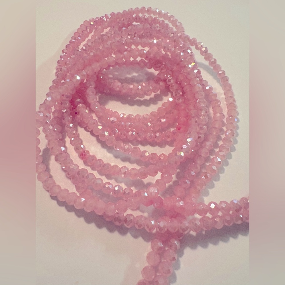 NWT “PRETTA IN PINK” Mini Crystalline Waistbeads DIY Tie on Up to 50 in Length - Picture 3 of 9